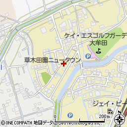 福岡県大牟田市草木1248-17周辺の地図