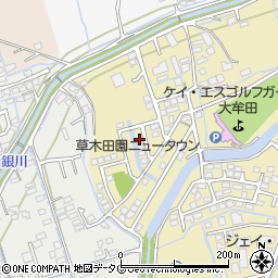 福岡県大牟田市草木1248-27周辺の地図
