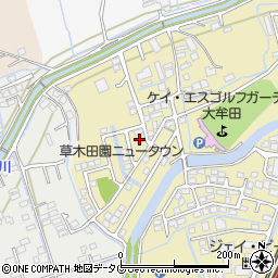 福岡県大牟田市草木1248-34周辺の地図