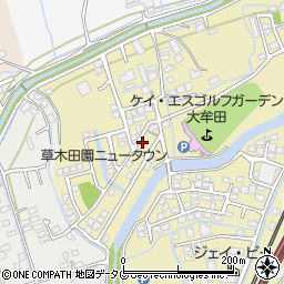 福岡県大牟田市草木1248-15周辺の地図