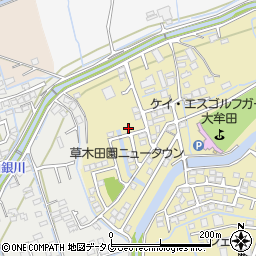 福岡県大牟田市草木1248-44周辺の地図