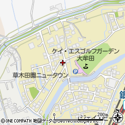福岡県大牟田市草木1248-13周辺の地図