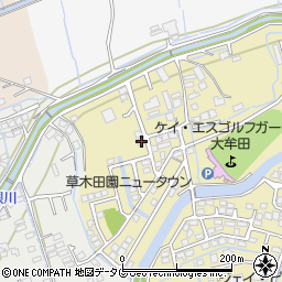 福岡県大牟田市草木1248-47周辺の地図