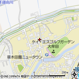 福岡県大牟田市草木1248-57周辺の地図