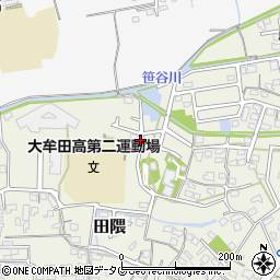 福岡県大牟田市田隈周辺の地図