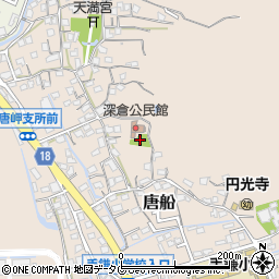 福岡県大牟田市唐船周辺の地図