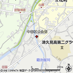 中田区公会堂周辺の地図