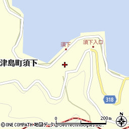 愛媛県宇和島市津島町須下197周辺の地図