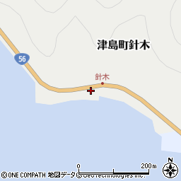 愛媛県宇和島市津島町針木183周辺の地図