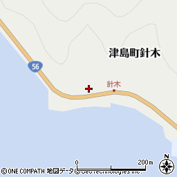 愛媛県宇和島市津島町針木231周辺の地図