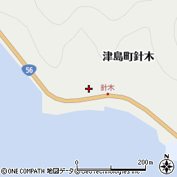 愛媛県宇和島市津島町針木184周辺の地図