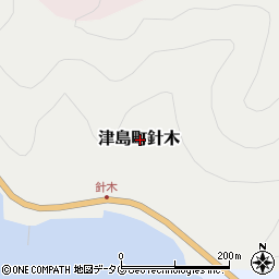 愛媛県宇和島市津島町針木周辺の地図