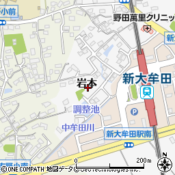 福岡県大牟田市岩本周辺の地図