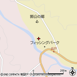フィッシングパーク上津江周辺の地図