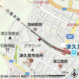 津久見駅akippa駐車場周辺の地図