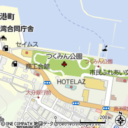 港中央公園（つくみん公園）周辺の地図