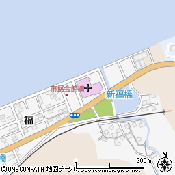 津久見市民会館周辺の地図