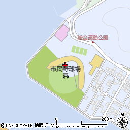 津久見市民野球場周辺の地図