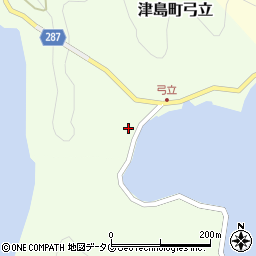 愛媛県宇和島市津島町弓立223周辺の地図