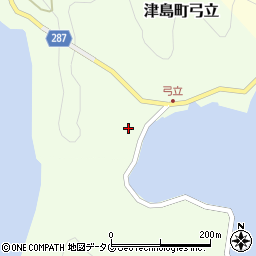 愛媛県宇和島市津島町弓立221周辺の地図