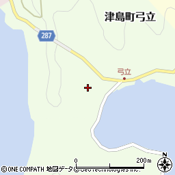 愛媛県宇和島市津島町弓立198周辺の地図