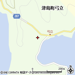 愛媛県宇和島市津島町弓立216周辺の地図