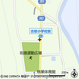 古枝小学校前周辺の地図