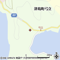 愛媛県宇和島市津島町弓立208周辺の地図