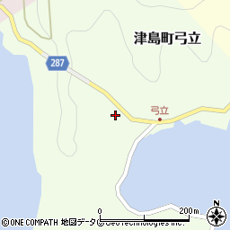 愛媛県宇和島市津島町弓立206周辺の地図