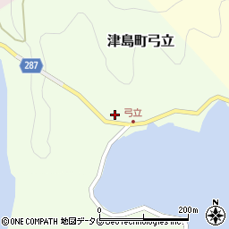 愛媛県宇和島市津島町弓立74周辺の地図