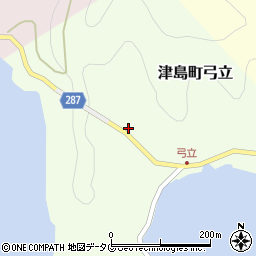 愛媛県宇和島市津島町弓立93周辺の地図