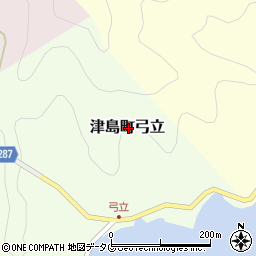 愛媛県宇和島市津島町弓立周辺の地図