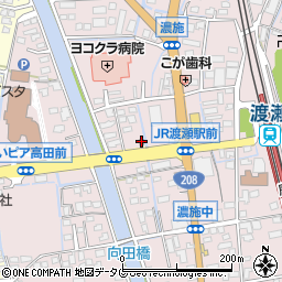 柳川警察署高田交番周辺の地図