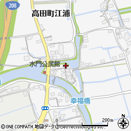 福岡県みやま市高田町江浦1348周辺の地図