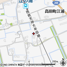 福岡県みやま市高田町江浦852周辺の地図