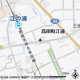 福岡県みやま市高田町江浦632周辺の地図