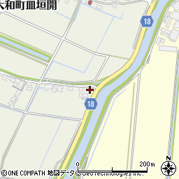 福岡県柳川市大和町皿垣開1745周辺の地図