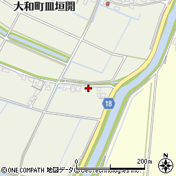 福岡県柳川市大和町皿垣開1748周辺の地図