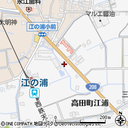 福岡県みやま市高田町江浦608周辺の地図