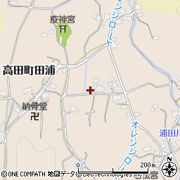 福岡県みやま市高田町田浦周辺の地図