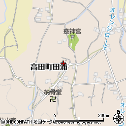 福岡県みやま市高田町田浦820-1周辺の地図