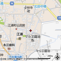 福岡県みやま市高田町江浦町周辺の地図