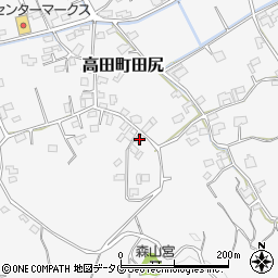 福岡県みやま市高田町田尻814周辺の地図