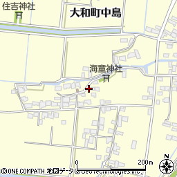 福岡県柳川市大和町中島2374周辺の地図