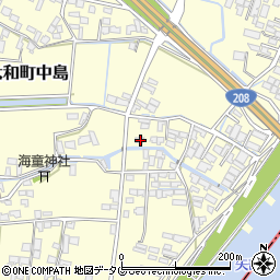 福岡県柳川市大和町中島2176周辺の地図