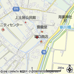 福岡県柳川市大和町皿垣開448周辺の地図