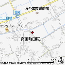 福岡県みやま市高田町田尻1377周辺の地図