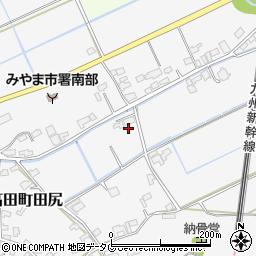 福岡県みやま市高田町田尻1362周辺の地図