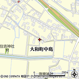 福岡県柳川市大和町中島周辺の地図