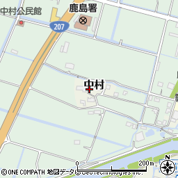 佐賀県鹿島市中村周辺の地図